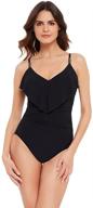 👙 magicsuit solid isabel tummy control ruffle front one piece swimsuit with soft cups - women's swimwear logo