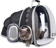 siivton expandable cat backpack with transparent space capsule design - ideal pet carrier for small dogs, cats, kittens, birds - perfect for hiking, biking, walking, vet trips logo