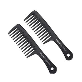 img 1 attached to Effortless Detangling with SALONSOLUTIONS Wide-Tooth Detangling Comb - Extra-Large Size (1PC, Black)