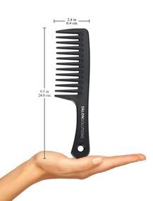 img 3 attached to Effortless Detangling with SALONSOLUTIONS Wide-Tooth Detangling Comb - Extra-Large Size (1PC, Black)