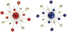 img 1 attached to 🎇 Enhance your crafts with Karen Foster Design Sparkle Burst Brads Embellishments in 6 Red and Blue