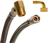 🚰 fluidmaster b6w48k dishwasher connector - 4 ft. (48-inch) braided stainless steel hose with 3/8" and 3/4" elbow fittings, 3/8" female compression thread x 3/8" female compression thread логотип