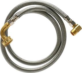 img 2 attached to 🚰 Fluidmaster B6W48K Dishwasher Connector - 4 Ft. (48-Inch) Braided Stainless Steel Hose with 3/8" and 3/4" Elbow Fittings, 3/8" Female Compression Thread x 3/8" Female Compression Thread