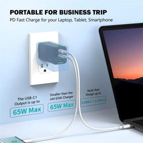img 2 attached to 💡 65W ELECJET USB C Fast Charger - Pocket-Sized PD GaN Wall Charger for MacBook 13, iPhone 12, iPad Pro - Compatible with MacBook 60W, Dell Lenovo 65 Watt Laptop, Samsung 45W USBC Super Fast Charger