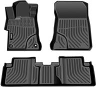 viwik all weather car floor mats for 2012-2015 civic - custom fit full set with front & rear liners - tpe black automotive mats logo