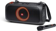 renewed jbl partybox on-the-go portable speaker with built-in lights in black logo