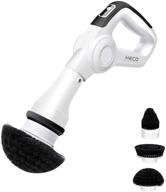meco electric spin scrubber: high rotation cordless handheld power scrubber for tub, tile, floor, sink, wall, window - rechargeable & replaceable brush heads logo