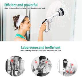 img 3 attached to MECO Electric Spin Scrubber: High Rotation Cordless Handheld Power Scrubber for Tub, Tile, Floor, Sink, Wall, Window - Rechargeable & Replaceable Brush Heads