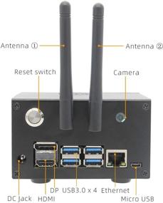 img 3 attached to 🖥️ Корпус из металла Geekworm N100 с кнопками питания и сброса, держателем камеры - оптимизирован для Jetson Nano A02/B01/2GB/4GB и Jetson Xavier NX