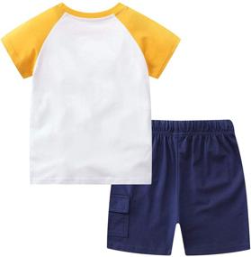 img 3 attached to Adorable Dino Delight: Little Dinosaur Short Sleeve 6Y Boys' Clothing Sets