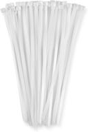 🔗 heavy duty 12 inch zip cable ties (100 pack) - 120lbs tensile strength, white, self-locking - premium plastic wire ties for indoor and outdoor use by bolt dropper logo