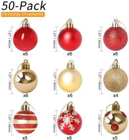 img 3 attached to 🎄 Festive Set of 50 Shatterproof Christmas Ball Ornaments – Red and Gold