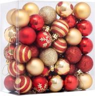 🎄 festive set of 50 shatterproof christmas ball ornaments – red and gold logo
