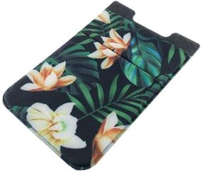 img 2 attached to 🌴 uCOLOR Two Pack Phone Card Holder: Stylish Stretchy Lycra Wallet Pocket for iPhone, Samsung Galaxy & Android Smartphones - Palm Tree Flowers Design