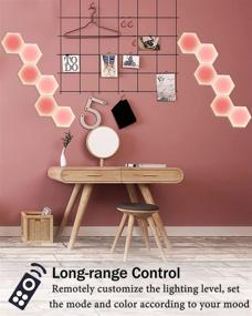 img 2 attached to Dual Control Hexagon Lights: Smart DIY Hexagonal LED Wall Panels for Game Room Decor, Party – with Remote & Touch Control, USB-Power