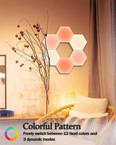 img 3 attached to Dual Control Hexagon Lights: Smart DIY Hexagonal LED Wall Panels for Game Room Decor, Party – with Remote & Touch Control, USB-Power