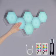 dual control hexagon lights: smart diy hexagonal led wall panels for game room decor, party – with remote & touch control, usb-power логотип