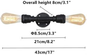 img 3 attached to 🛁 Электрофикатор EFINEHOME - Винтажная промышленная светильник для ванной со 2-мя лампами - Светодиодная настенная арматура в стиле лофт - Светильник для стен в антикварном стимпанк стиле (черный)