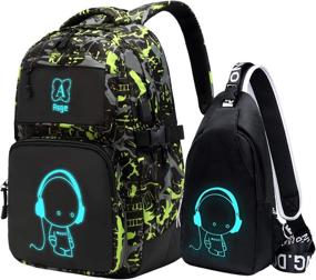 img 4 attached to Asge Backpacks School Luminous Bookbag