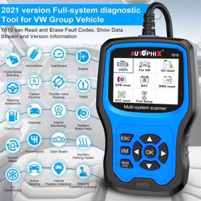 img 2 attached to Enhanced AP7610 Full-Systems Diagnostic Scanner for VW Audi Skoda Seat All Series, with Transmission EPB ABS SRS DPF TPMS Check Engine Oil Service & Brake Pad Reset Tool - New Version