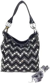 img 1 attached to 💎 Zzfab Sparkle Chevron Rhinestone Shoulder Handbags & Wallets: A Stunning Choice for Women