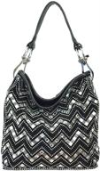 💎 zzfab sparkle chevron rhinestone shoulder handbags & wallets: a stunning choice for women logo