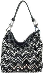 img 4 attached to 💎 Zzfab Sparkle Chevron Rhinestone Shoulder Handbags & Wallets: A Stunning Choice for Women