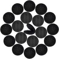 🔗 128 pairs black 1-inch round self-adhesive hook & loop tape strips - fabric fastener with strong adhesion and lightweight design logo