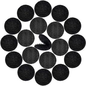 img 4 attached to 🔗 128 Pairs Black 1-Inch Round Self-Adhesive Hook & Loop Tape Strips - Fabric Fastener with Strong Adhesion and Lightweight Design