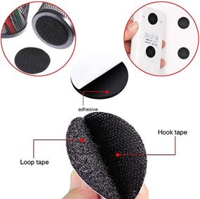 img 2 attached to 🔗 128 Pairs Black 1-Inch Round Self-Adhesive Hook & Loop Tape Strips - Fabric Fastener with Strong Adhesion and Lightweight Design