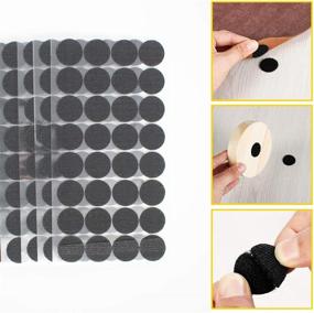 img 1 attached to 🔗 128 Pairs Black 1-Inch Round Self-Adhesive Hook & Loop Tape Strips - Fabric Fastener with Strong Adhesion and Lightweight Design