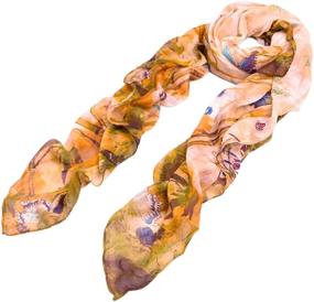 img 1 attached to Chic and Delicate Bamboo Butterfly 🦋 Watercolor Scarf in Various Colors - Shop Now!