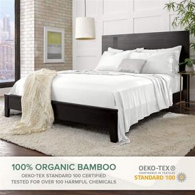 img 3 attached to Organic Bamboo King Size Bed Sheets Set - 4 Piece, Luxuriously Soft & Cooling, Double Stitching, 16 Inch Deep Pockets, Lifetime Quality Assurance (King, White)