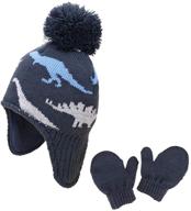 🧢 warm and cozy toddler winter earflap beanie fleece - boys' cold weather accessories logo