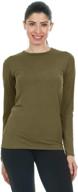 🔥 thermajane women's ultra soft thermal compression baselayer crew neck top - underwear shirt logo