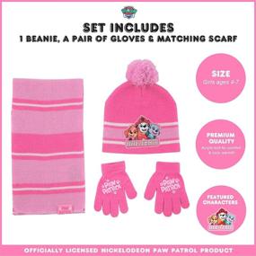 img 1 attached to 🧣 Nickelodeon Winter Hat, Scarf, and Toddlers Mittens Set with Paw Patrol Baby Beanie for Girls