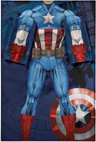 img 3 attached to 🔵 Captain America Marvel Comfy Throw Blanket with Sleeves for Adults - 48 x 71 Inches