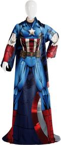 img 1 attached to 🔵 Captain America Marvel Comfy Throw Blanket with Sleeves for Adults - 48 x 71 Inches