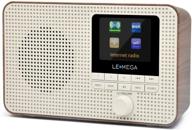 📻 lemega ir1: portable wifi internet radio with fm digital radio, bluetooth, dual alarms clock, sleep snooze timer, 40 presets, headphone output, colour display, batteries or mains powered – walnut logo