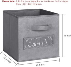 img 2 attached to 📦 TomCare 8-Pack Storage Cubes: Foldable Fabric Bins for Shelves & Closet Organization (Grey)