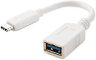 cable matters usb c to usb adapter: white 6 inches, usb-c to usb 3.0, otg compatible logo