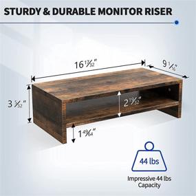 img 1 attached to 🖥️ Zimilar 2 Tiers Monitor Stand Riser with Storage Organizer for Home & Office Desk - Premium Wood Computer Stand for Screen, Laptop, Desktop, Printer