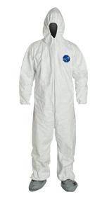 img 4 attached to Tyvek Hooded Coveralls in 2XL Size - Pack of 25 for Maximum Protection