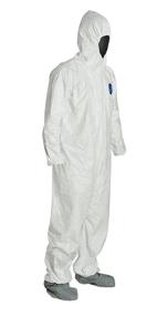 img 3 attached to Tyvek Hooded Coveralls in 2XL Size - Pack of 25 for Maximum Protection