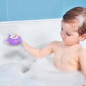 img 3 attached to Famidoc Baby Bath Thermometer With Room Thermometer New Upgraded Sensor Technology For Baby Bath Tub Floating Toy Thermometer (Purple)