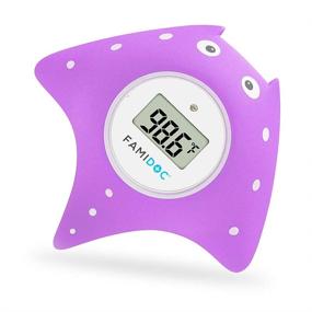 img 4 attached to Famidoc Baby Bath Thermometer With Room Thermometer New Upgraded Sensor Technology For Baby Bath Tub Floating Toy Thermometer (Purple)