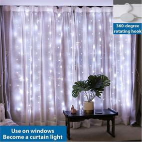 img 3 attached to 📸 ZSJWL 3.3×5ft Short Curtain Lights with 8 Hooks - 96 LED White Photo Clips String Light with 52 Clear Clips, Remote Control 8 Modes, USB Plug Fairy Lights for Small Windows, Bedroom, Party, Wall