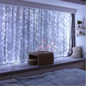 img 4 attached to 📸 ZSJWL 3.3×5ft Short Curtain Lights with 8 Hooks - 96 LED White Photo Clips String Light with 52 Clear Clips, Remote Control 8 Modes, USB Plug Fairy Lights for Small Windows, Bedroom, Party, Wall