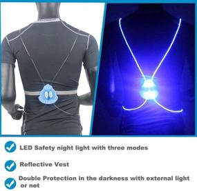 img 1 attached to 🌈 Morebrave LED Reflective Running Light Vest: Safety Gear with Multicolored Fiber Optics Light Pipe, Luminous Sport Vest for Walking, Cycling, Running (Women, Men, Kids)