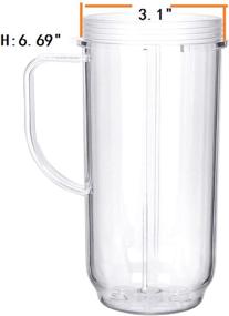 img 3 attached to 🍹 Replacement Cup and Lid for Magic Bullet MB1001 Series Juicer Mixer - Sduck 22 Ounce Jar Cup and Lid Fit, 250W Compatible